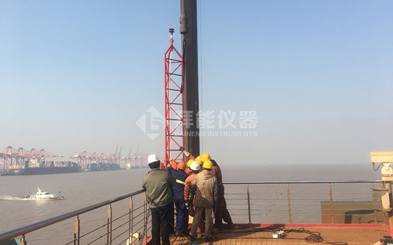 我公司为宁波港码头提供的风速风向监控系统安装调试完毕